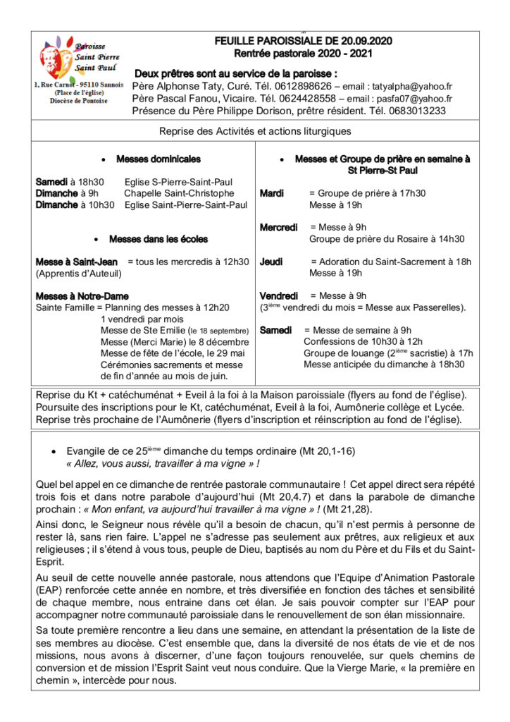 FEUILLE PAROISSIALE DE 20 09 2020 Rentr e Pastorale 2020 2021 feuille-paroissiale-de-20-09-2020-rentr-e-pastorale-2020-2021